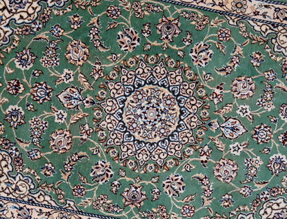  116×78cm ペルシャ手織り絨毯 ナイン産
