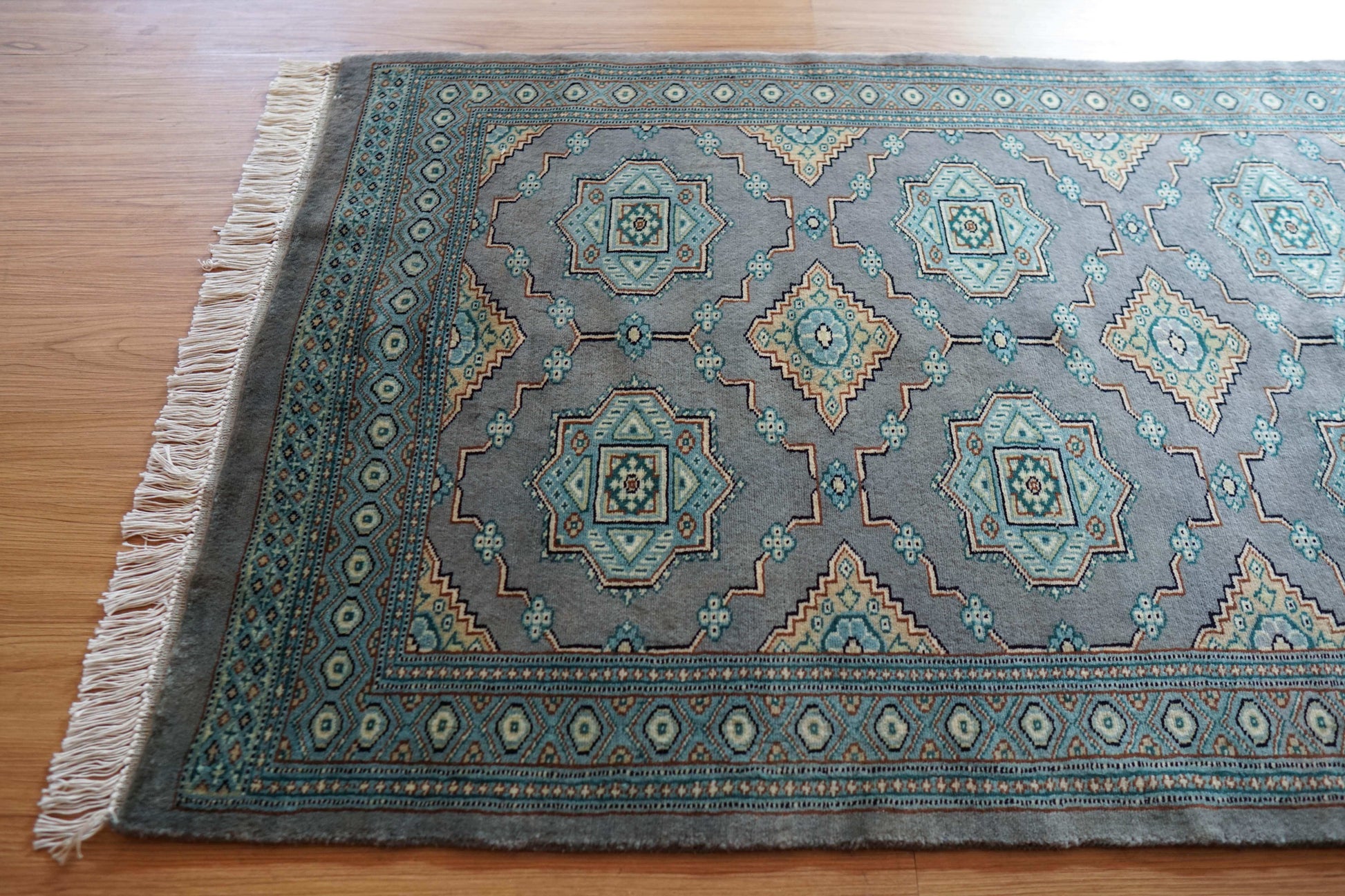  パキスタン手織り絨毯 121×76cm｜ニュージーランド産ウーステッドウール使用・高密度織り