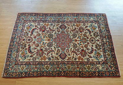  ペルシャ絨毯 オールド カシャーン産 140×88cm｜1950年代 コルクウール 手織りヴィンテージラグ