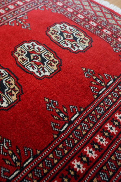  トルクメン ボハラ 手織り パキスタン絨毯 88×63cm 玄関マット
