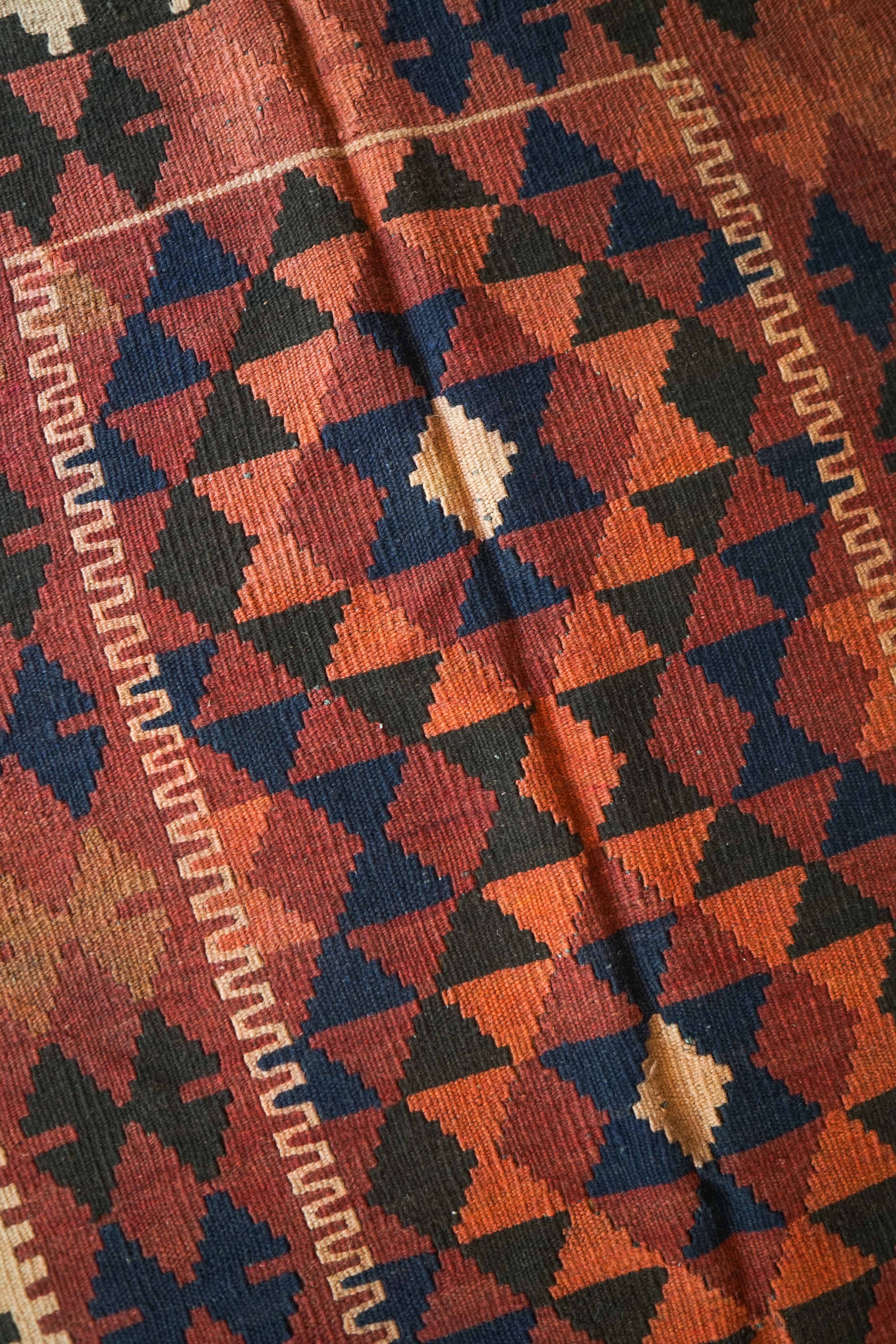 アフガンオールド手織りキリム トライバルラグ 185×100cm - Decorworks