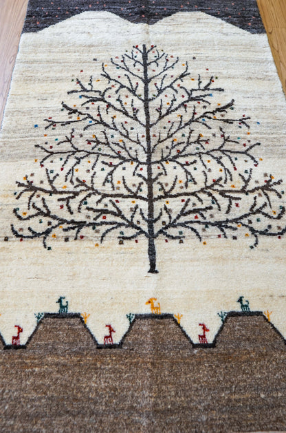  ペルシャギャッベ 手織り カシュクリギャベ 141×86cm