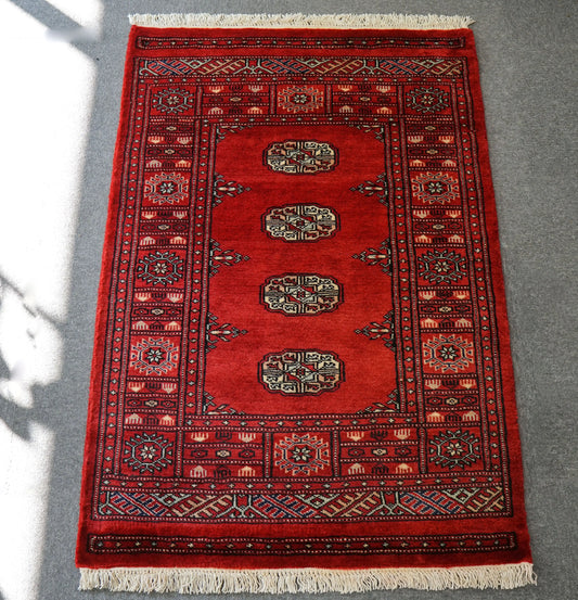 114×80cm トルクメン ボハララグ 手織り絨毯 パキスタン絨毯 Decorworks