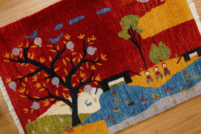 ペルシャ手織り カシュクリギャッベ リーズバフト 91×63cm｜アートギャッベ｜選び抜かれた上質ウール