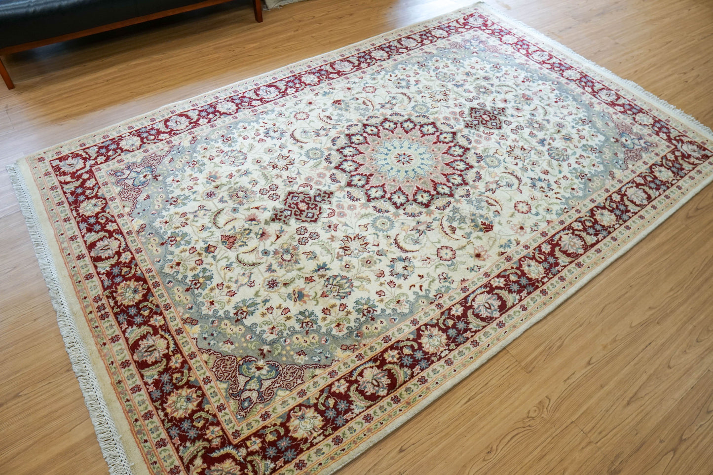  ペルシャ絨毯 オリエンタルラグ 242×154cm 手織り メダリオン柄