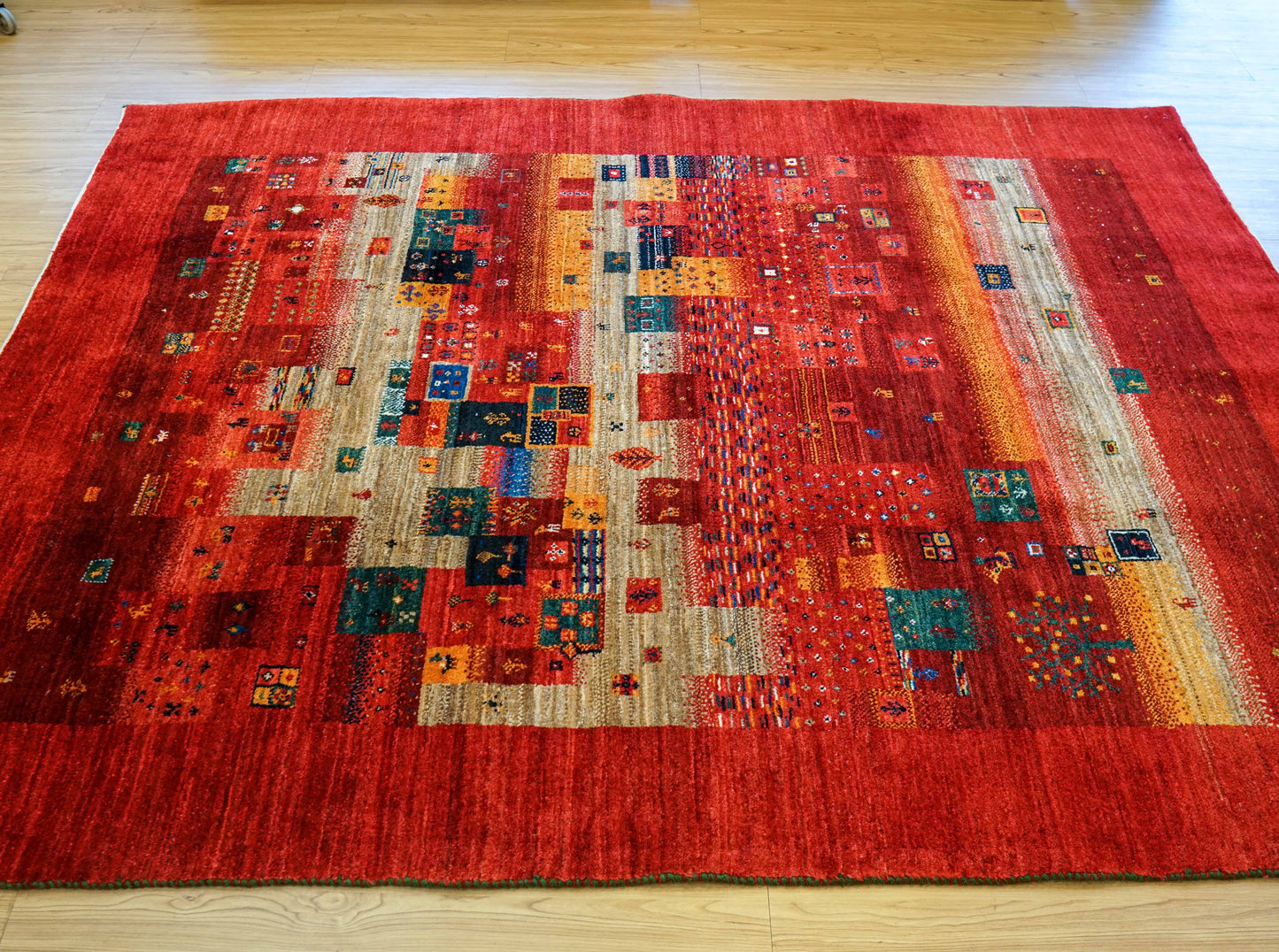 ペルシャ絨毯 カシュクリ ギャッベ リズバフトギヤべ 240×172cm