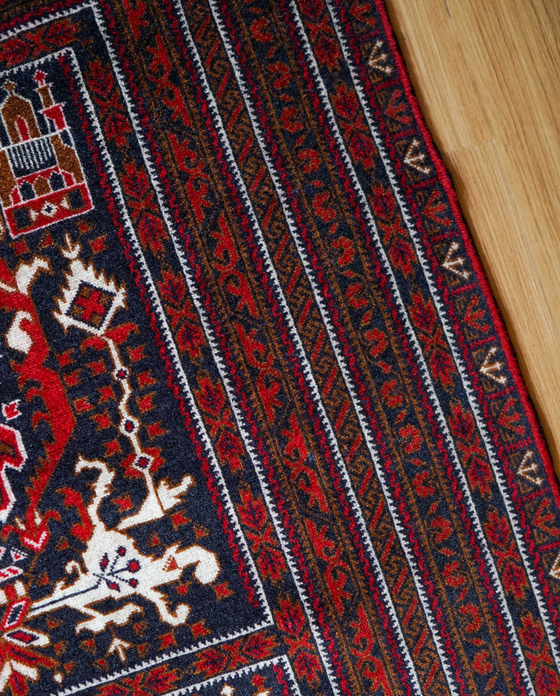  アフガニスタン手織り絨毯 ビルジククオリティ 292×89cm