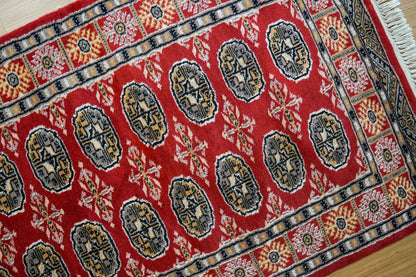  パキスタン手織り絨毯 トルクメンボハラ トライバルラグ 130×80cm