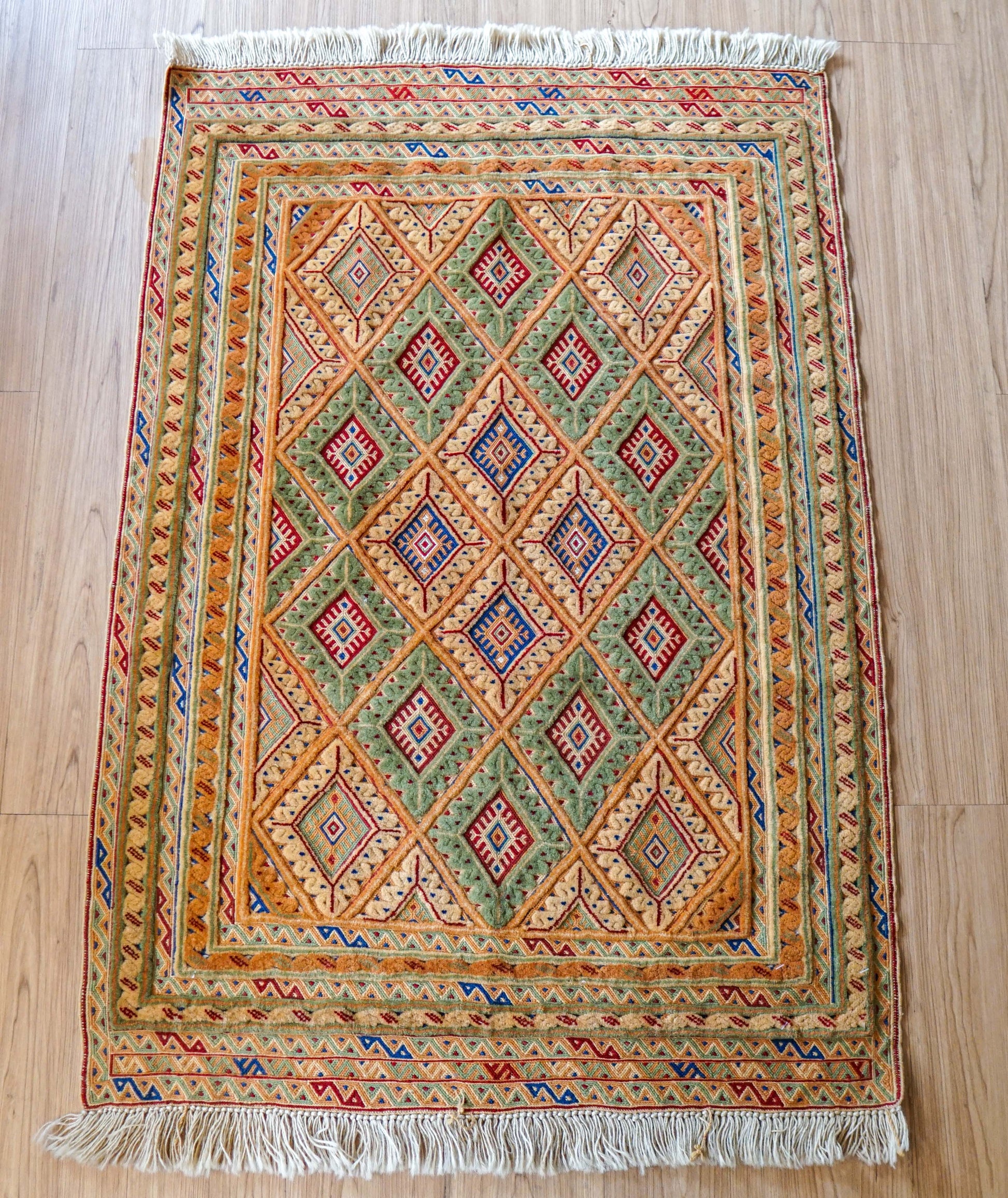  アフガニスタン 手織り マシュワニ キリムトライバルラグ Fine quality 116×81cm