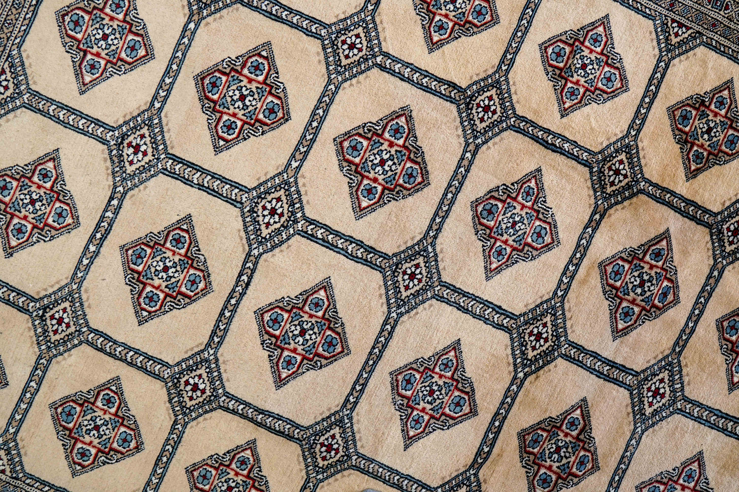  パキスタン手織り絨毯 ジャルダールデザイン ウールラグ 233×196cm