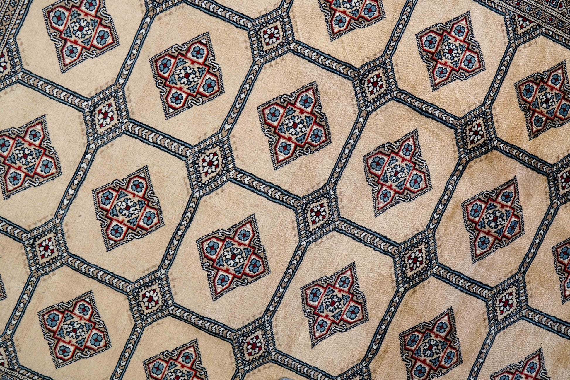  パキスタン手織り絨毯 ジャルダールデザイン ウールラグ 233×196cm