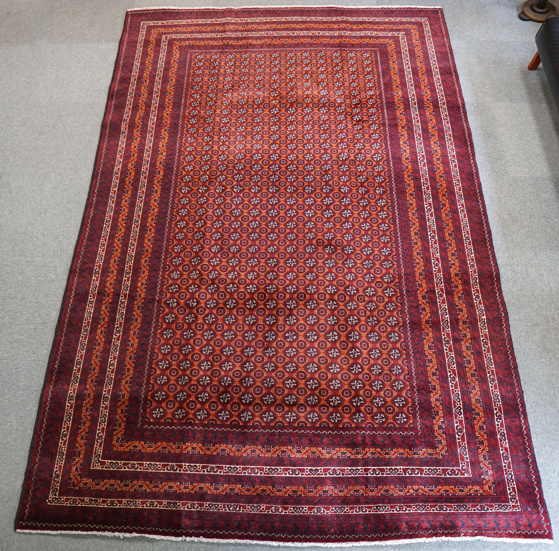 295×190cm アフガニウタン 手織り絨毯 ホジャロシュナイ トルクメン ボハララグ Decorworks