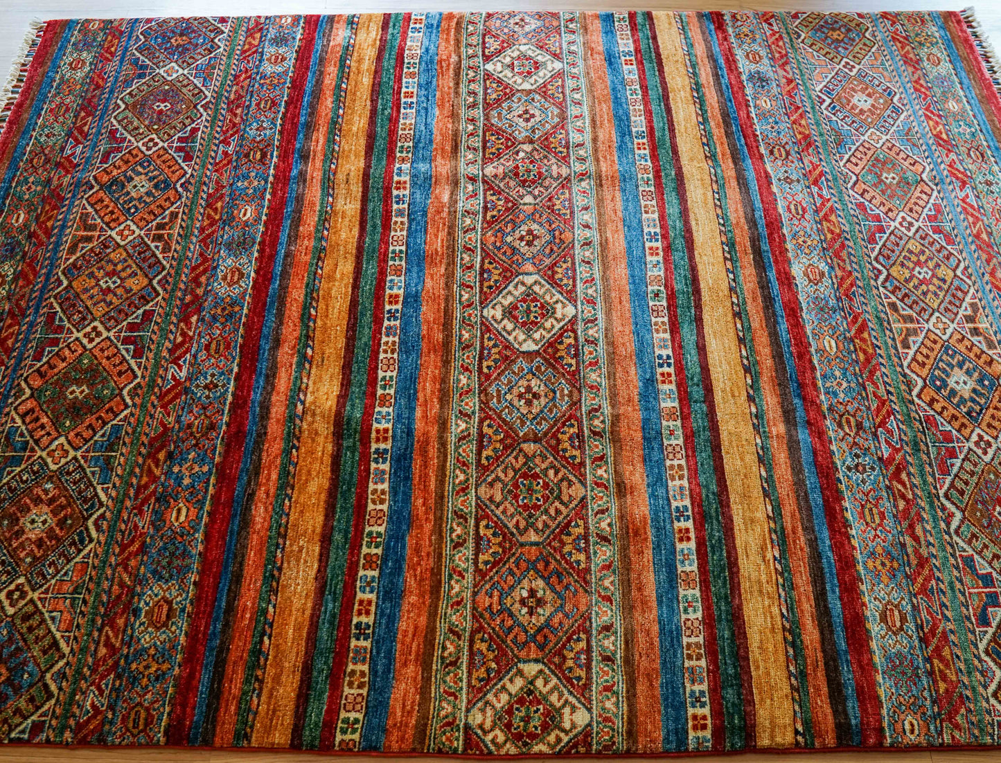 アフガニスタン手織り絨毯 ガズニーウール 200×149cm｜クルジーンデザイン トライバルラグ リビングサイズ