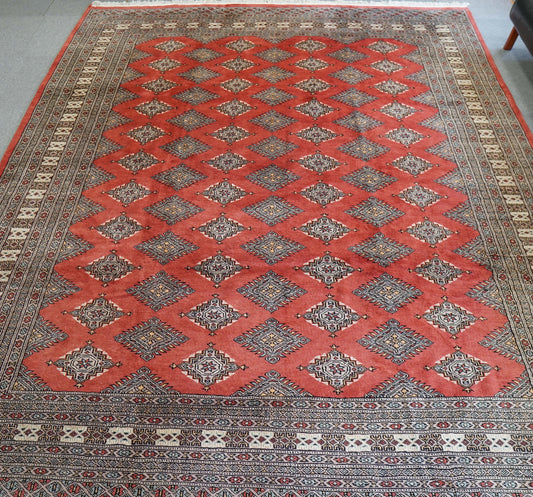 Collection パキスタン手織り絨毯 302×245cm トライバルデザイン ウールラグ