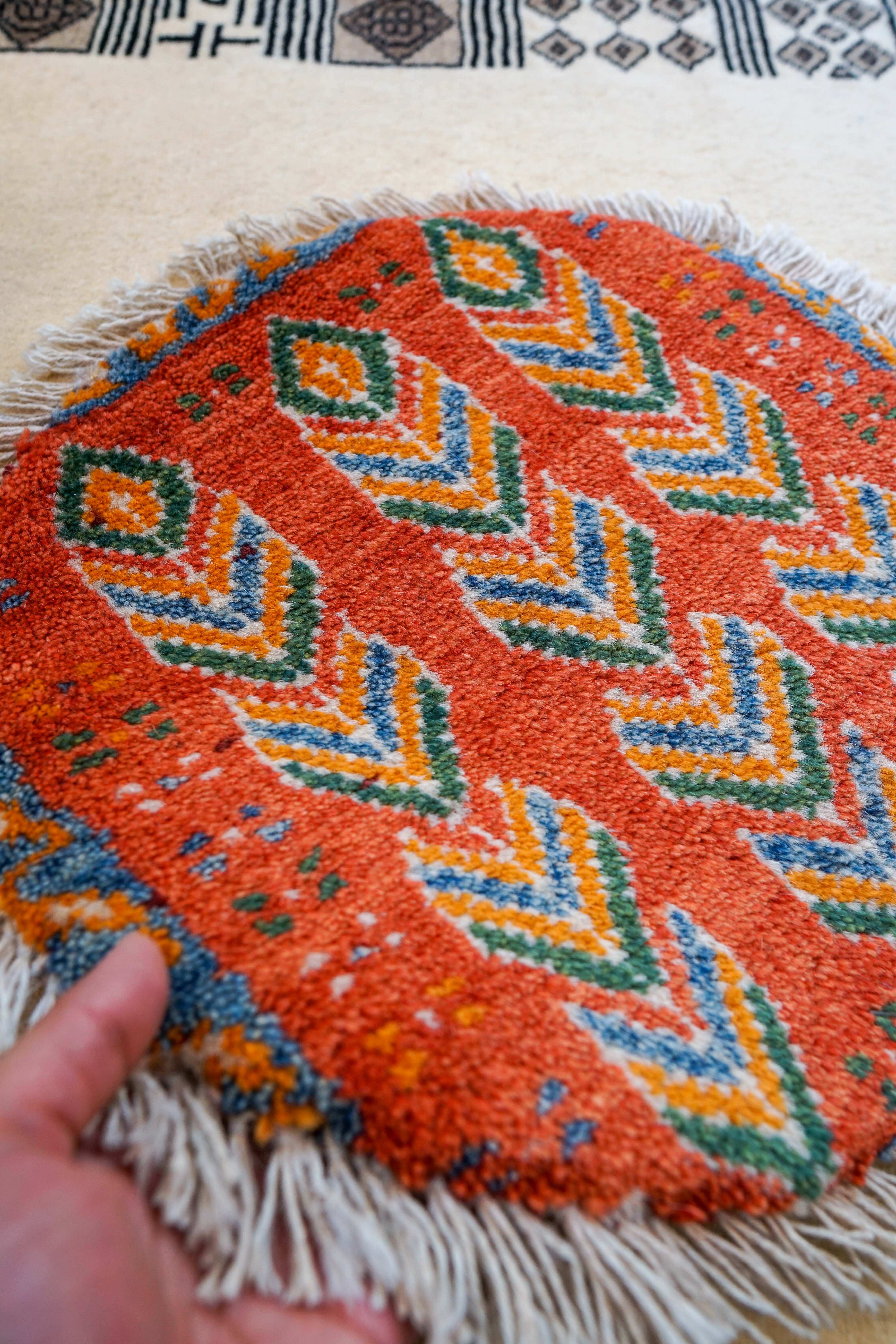 40×40cm ペルシャ絨毯 手織りギャッベ アマレ族 ギャベ – Decorworks