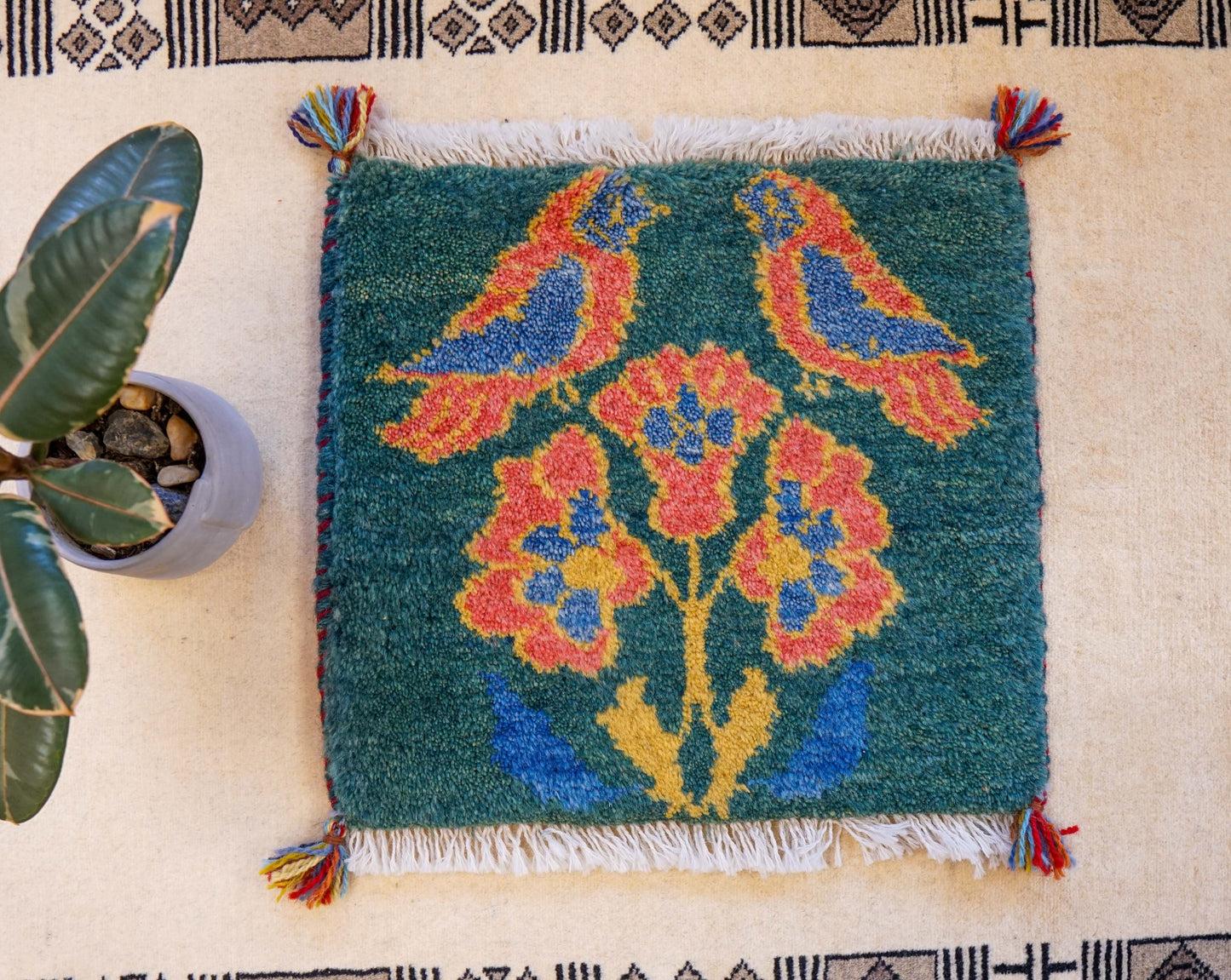  ペルシャ絨毯 手織りギャッベ アマレ族 ギャベ