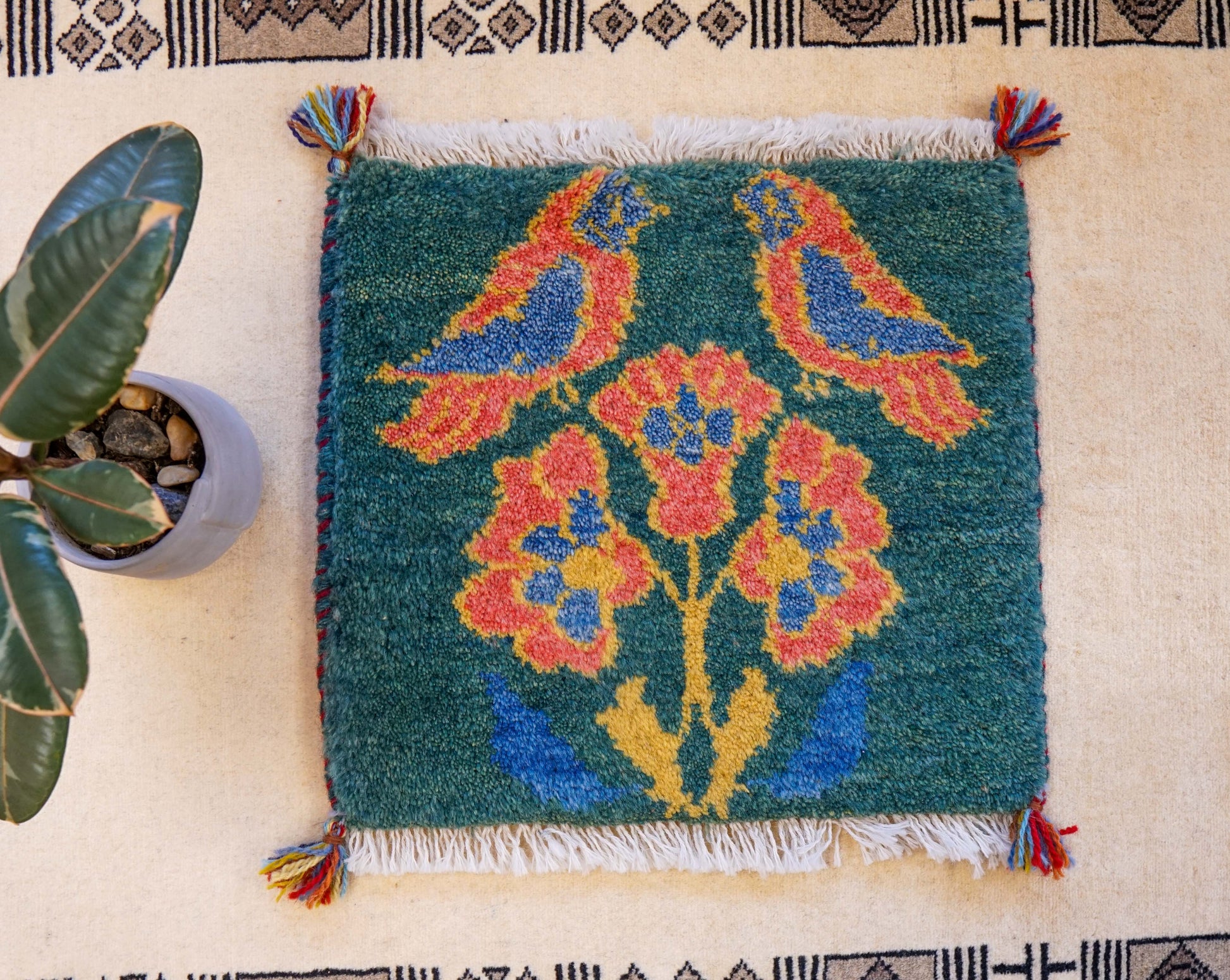  ペルシャ絨毯 手織りギャッベ アマレ族 ギャベ