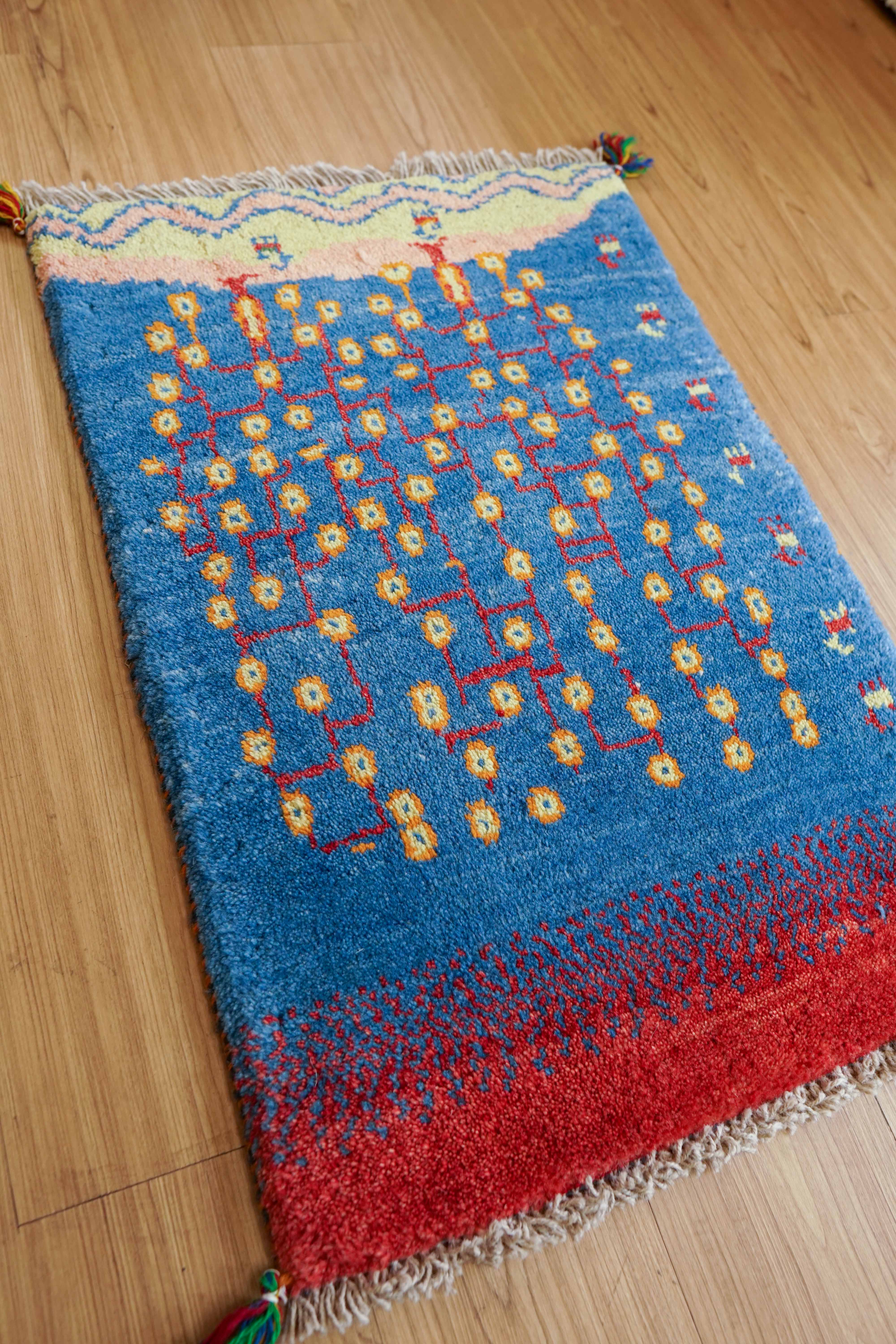 利益還元祭　141×72cm　ギャッベ　ペルシャ絨毯　手織り 76×52cm ペルシャ絨毯 手織りギャッベアマレ族 - Decorworks