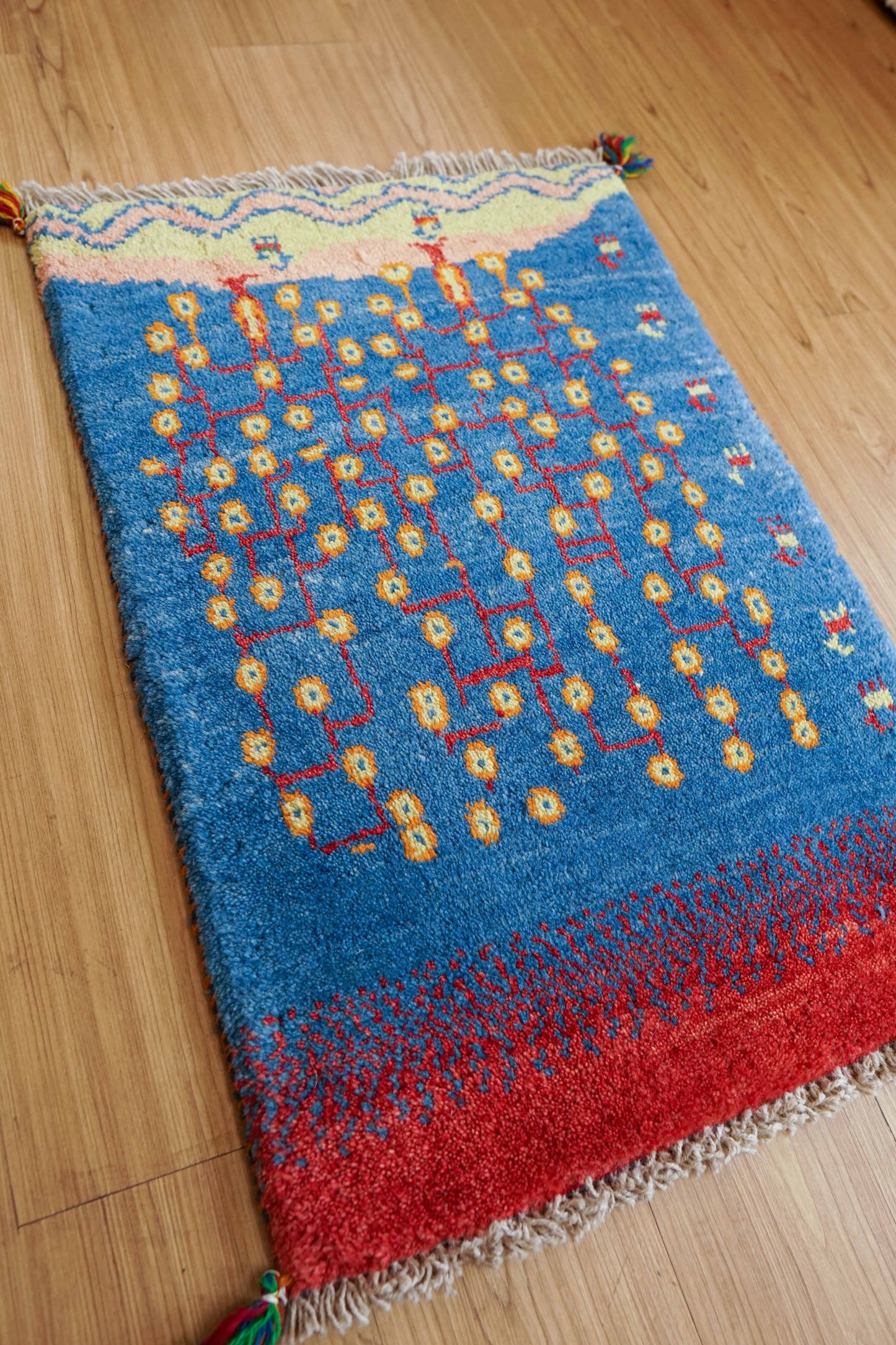  76×52cm ペルシャ絨毯 手織りギャッベアマレ族