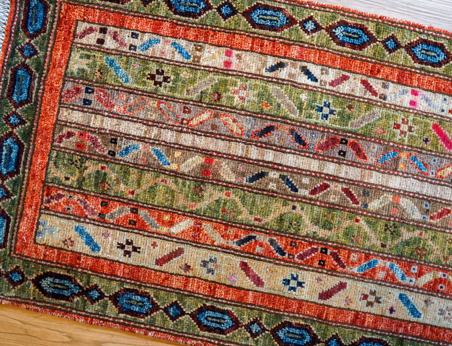 Collection 96×56cm アフガニスタン手織りギャッベ ガズニウール トライバルデザイン
