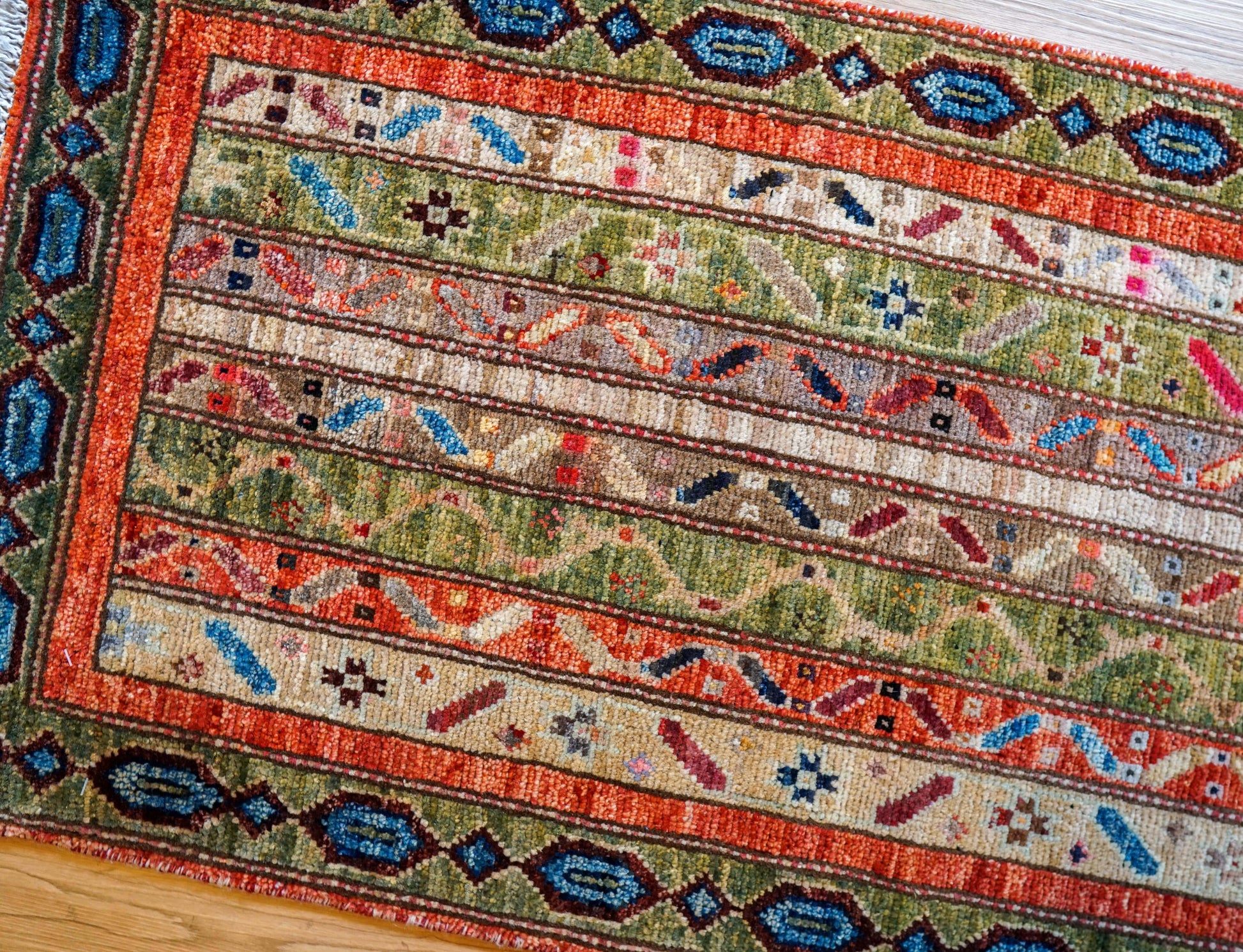 Collection 96×56cm アフガニスタン手織りギャッベ ガズニウール トライバルデザイン