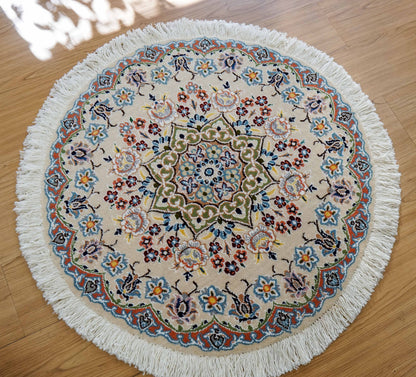  ペルシャ絨毯 ナイン 丸71cm