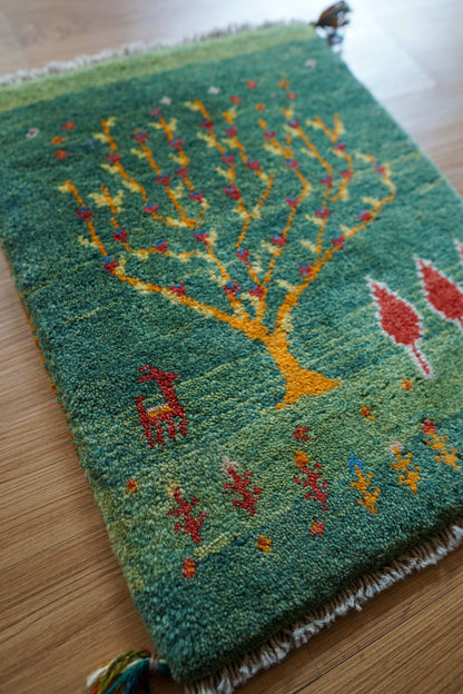  ペルシャ絨毯 手織りギャッベ アマレ族 57×44cm