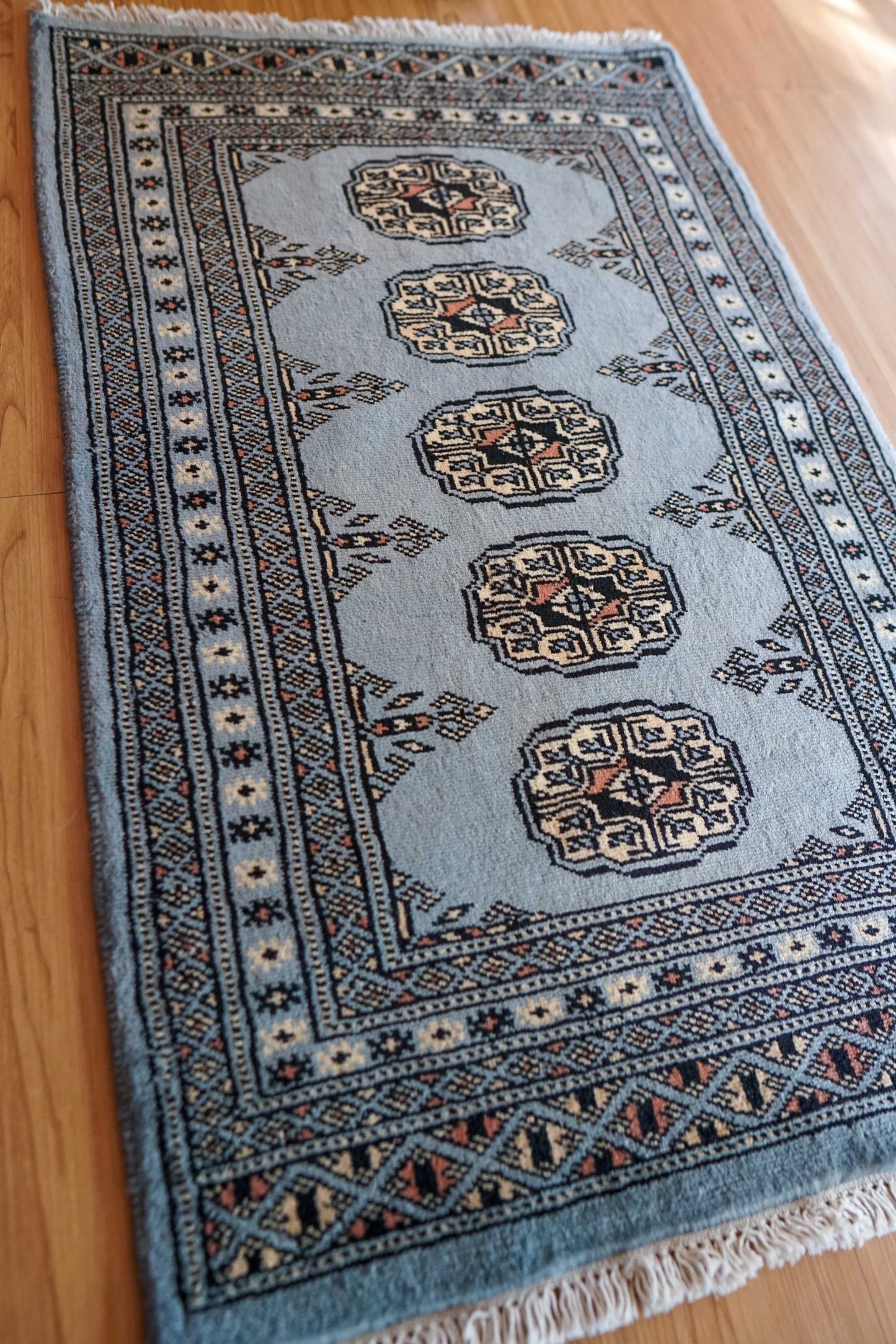  トルクメン ボハラ 手織り パキスタン絨毯 98×61cm 玄関マット