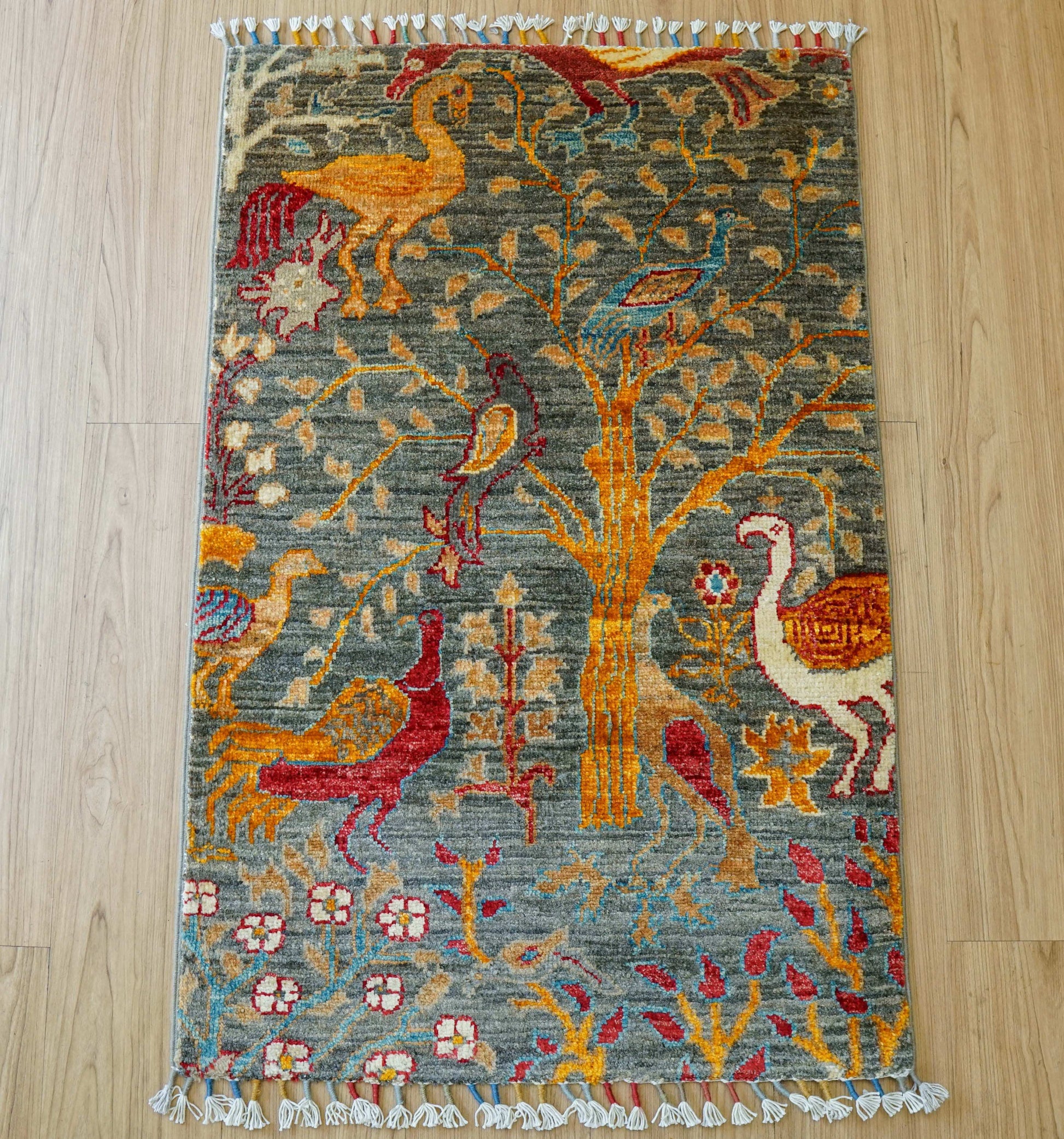  アフガニスタン手織り絨毯 ガズニ ギャッベ 95×62cm