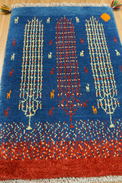  ペルシャ絨毯 手織りギャッベアマレ族 78×54cm