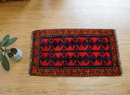  トライバルラグ バルーチ族 82×48cm ヴィンテージ ラグ