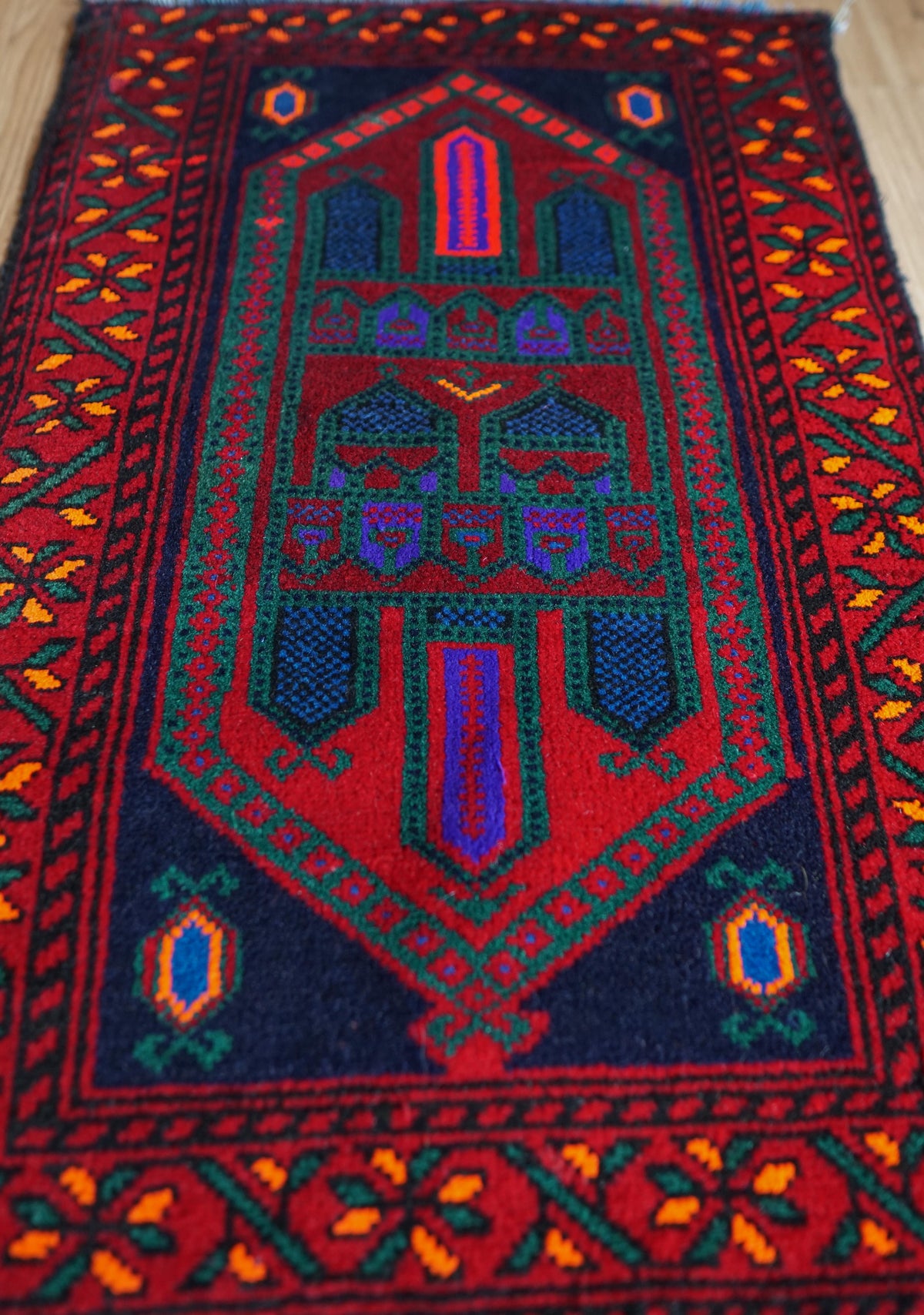  ペルシャ トライバルラグ バルーチ族 76×49cm｜メラーブデザイン・手織り絨毯