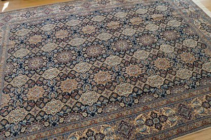  ペルシャ絨毯 ナイン産 4LA 293×209cm｜シャー・アッバース文様 手織り絨毯 コルクウール＆シルク