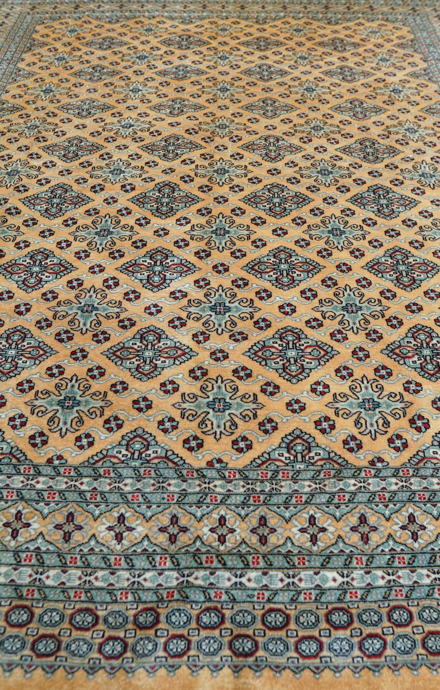  パキスタン手織り絨毯 ジャルダール柄 250×206cm｜ニュージーランド産メリノウール使用 ハンドノット