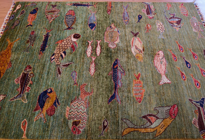  アフガニスタン手織り絨毯 ガズニ地方 手紡ぎウール手織り絨毯 177×122cm 草木染め