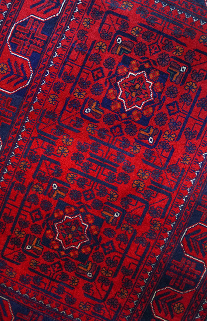  135×81cm アフガニスタン手織り絨毯 カールモハメディ