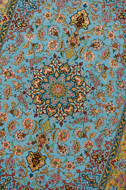  ペルシャ絨毯 イスファハン産 シャーシャハニ工房 約170×115cm｜コルクウールとシルク