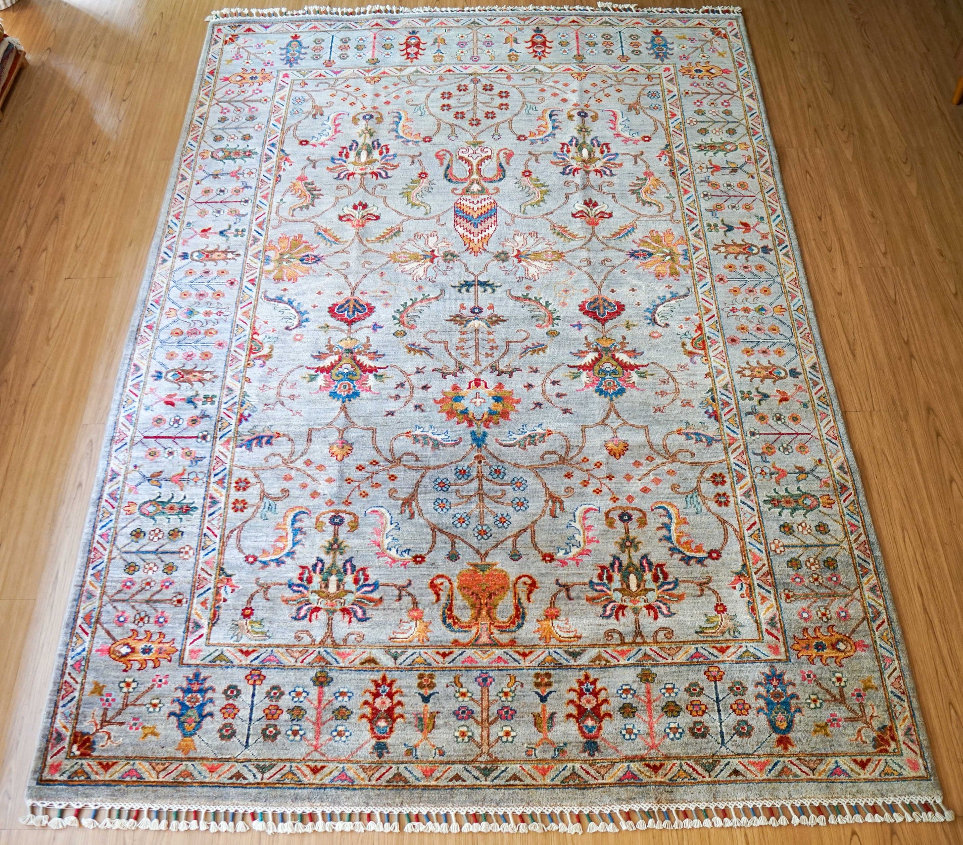  アフガニスタン手織り絨毯 ガズニ  243×176cm｜手紡ぎウール×草木染め