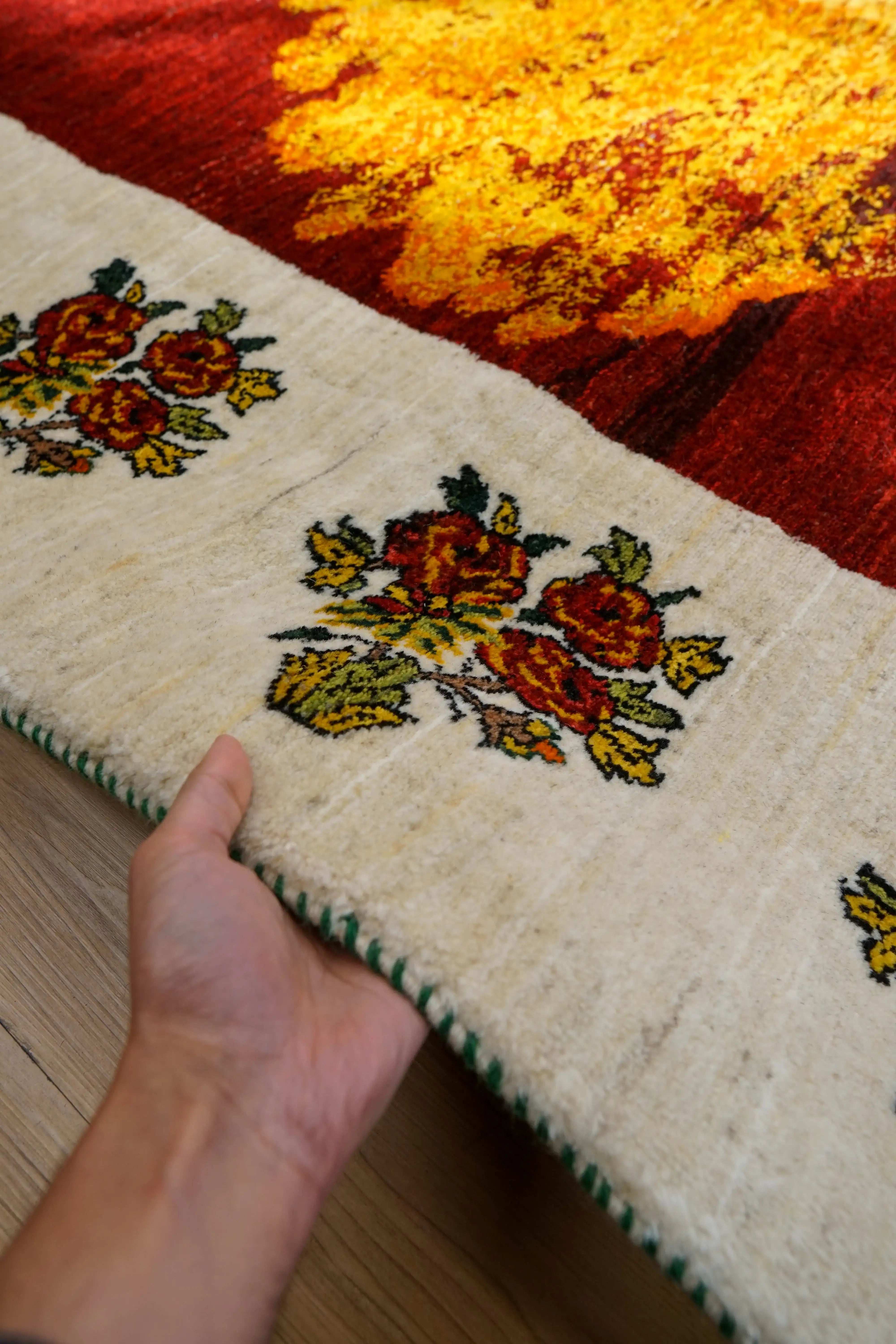 Persian Handwoven Kashkuli Gabbeh 211x158cm | Tree of Life and