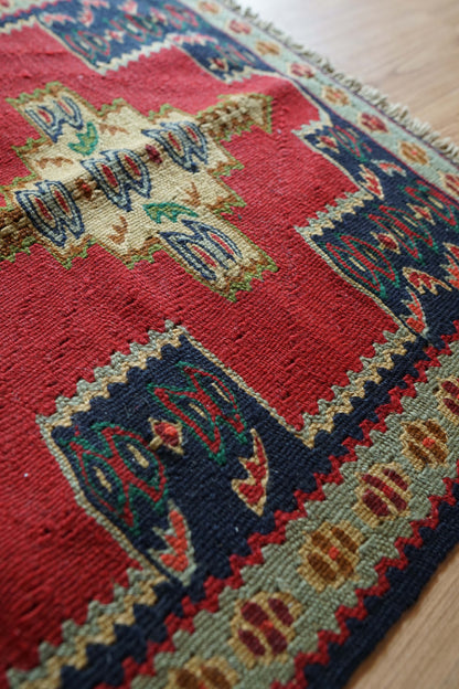  セネキリム 103×71cm イラン手織りキリム トライバルラグ 玄関マット