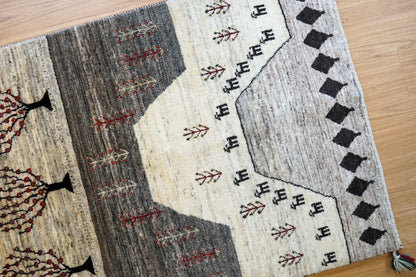 ペルシャ絨毯 カシュクリ ギャッベ リズバフトギヤべ 144×86cm