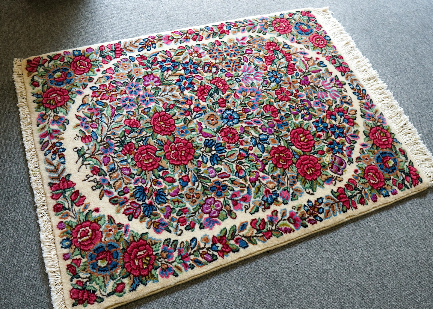 75x55cm ペルシャ手織り 絨毯 ケルマン産 Decorworks