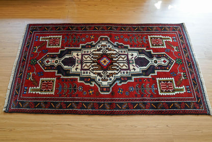  163×95cm ペルシャ 絨毯 バルーチ 手織り トライバルラグ