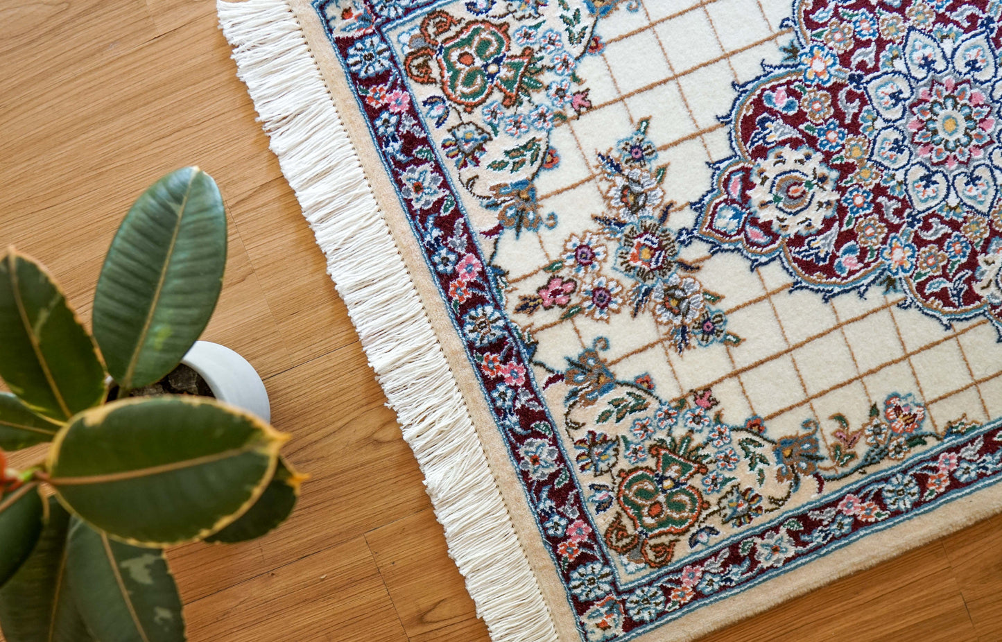  ペルシャ絨毯 ナイン産 94×65cm