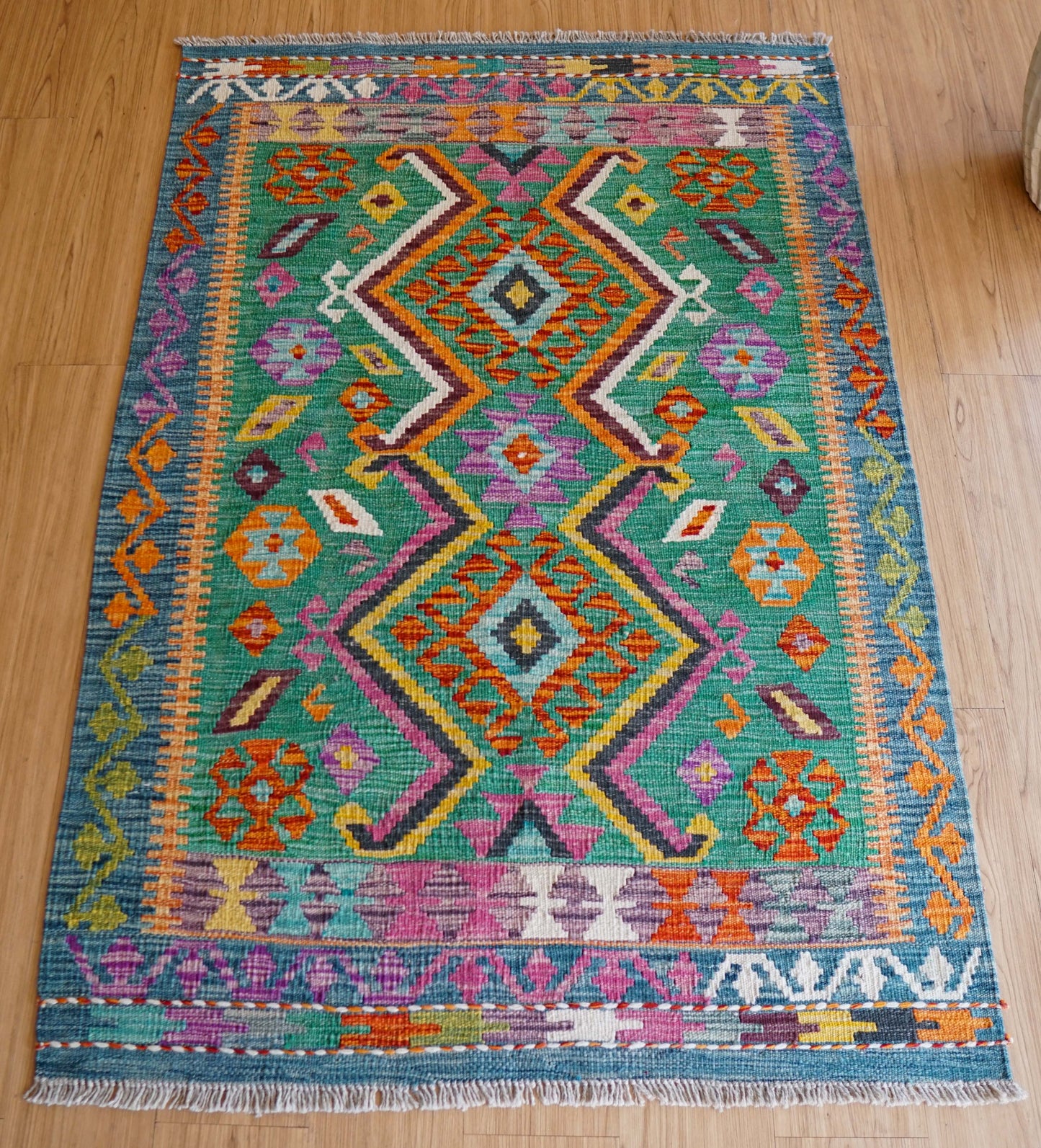 アフガニスタン手織りキリム　ペルシャ絨毯　147×100cm