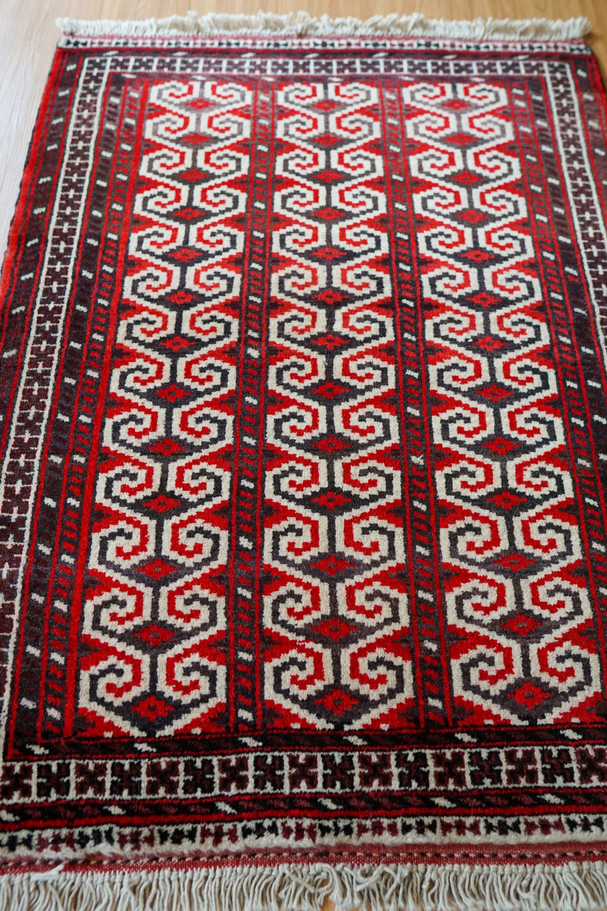  ペルシャ オールド・トルクメンラグ 102×82cm｜1980年代 手織りウール