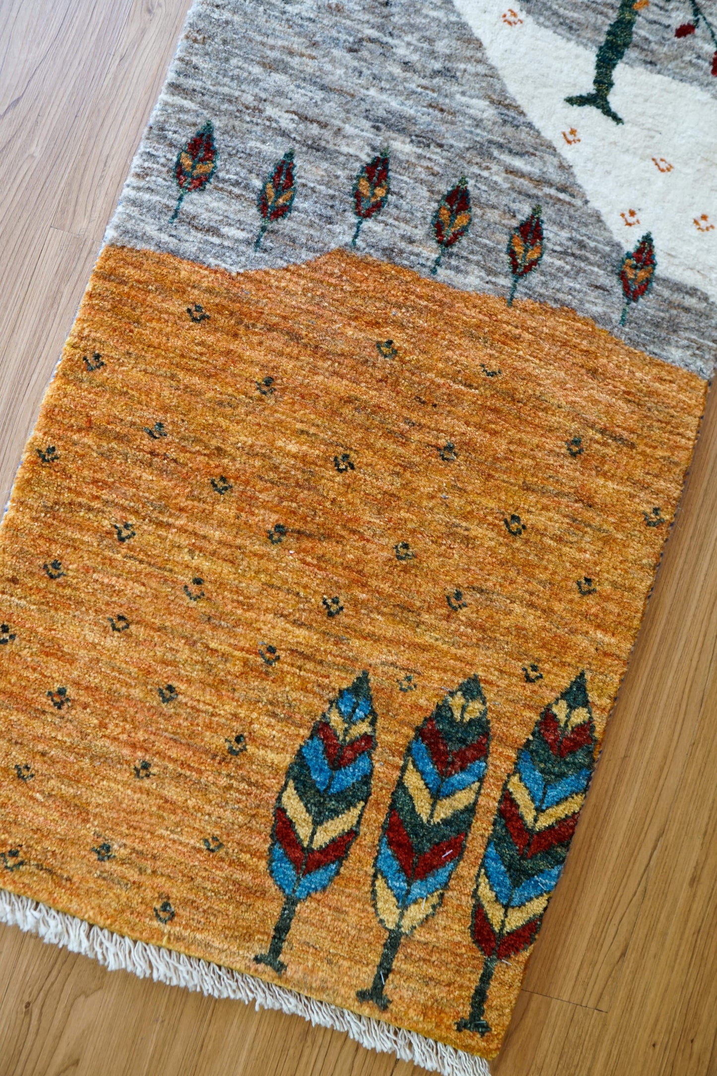 Collection 148×49cm【ペルシャ手織りカシュクリギャッベ] リズ バフト ギャッベ 手織り絨毯