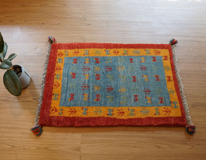 Collection ペルシャ手織りギャッベ 80×52cm アマレ族 ウールラグ