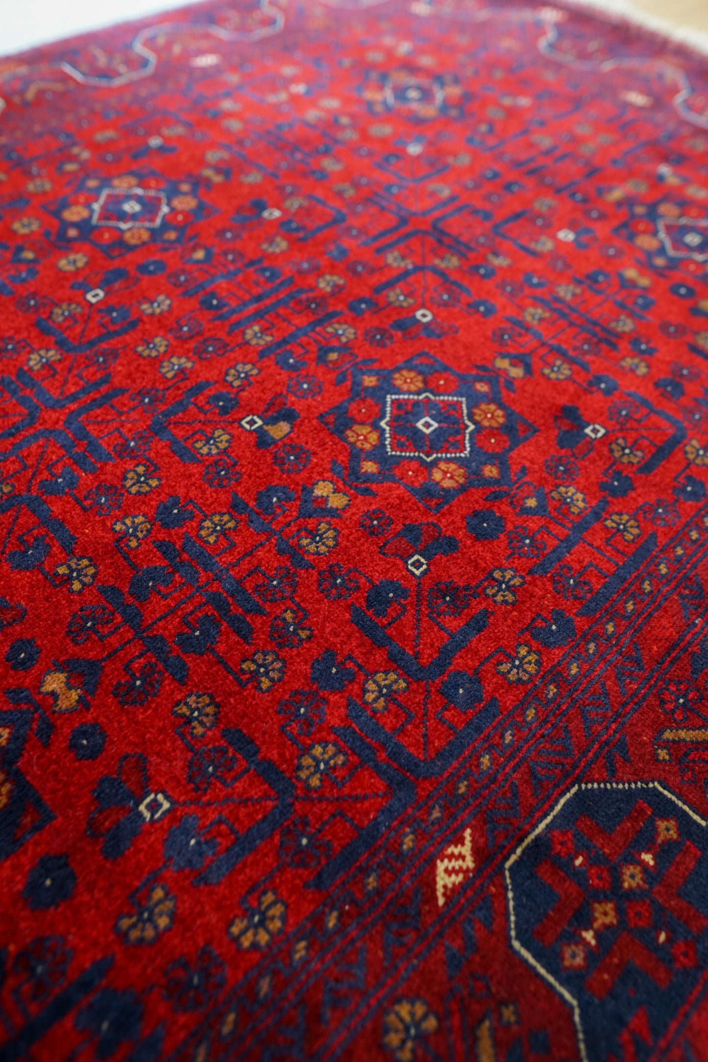 アフガニスタン絨毯 カールモハメディ Biljik最高品質 143×103cm｜メリノウール100%