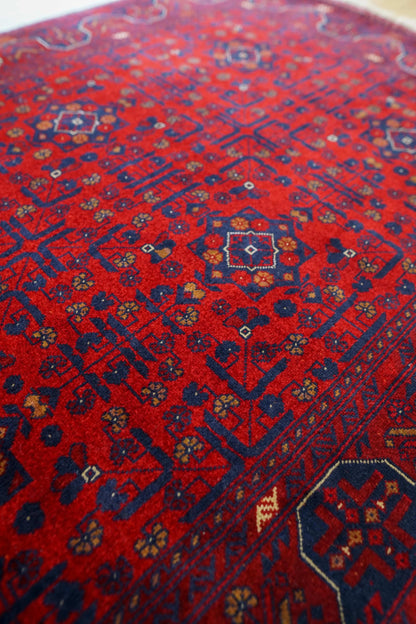  アフガニスタン絨毯 カールモハメディ Biljik最高品質 143×103cm｜メリノウール100%